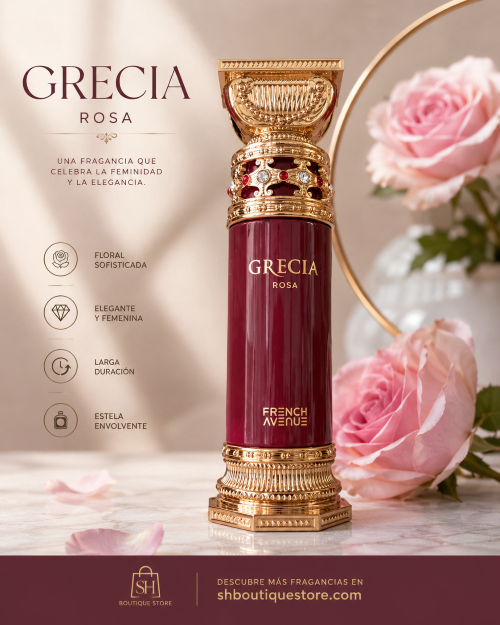 GRECIA ROSA French avenue perfume Unisex 100ml- Mezcla de Flores-Rosa y Frutas Exoticas